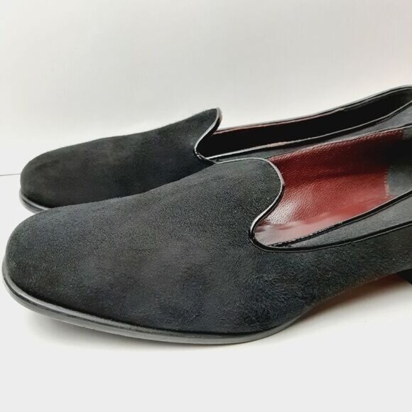 ROBERTO CAPUCCI Italy Genuine Suede Leather Low Heel Smoking Loafers Sz 7.5 B - Picture 10 of 15
